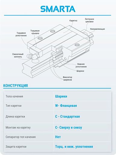 Каретка HW15CCZAH